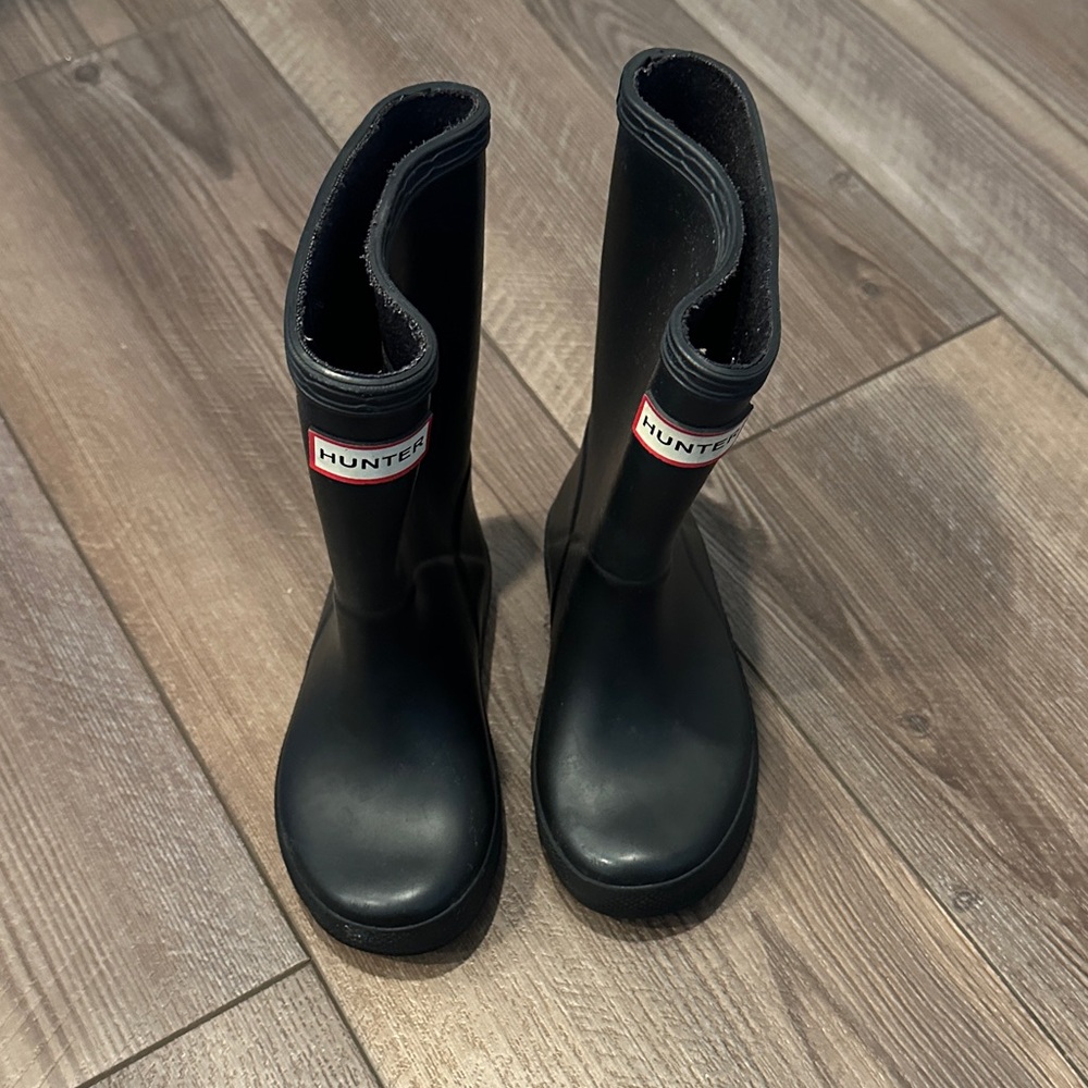 Toddler Hunter Black Rain Boots / Size US 8